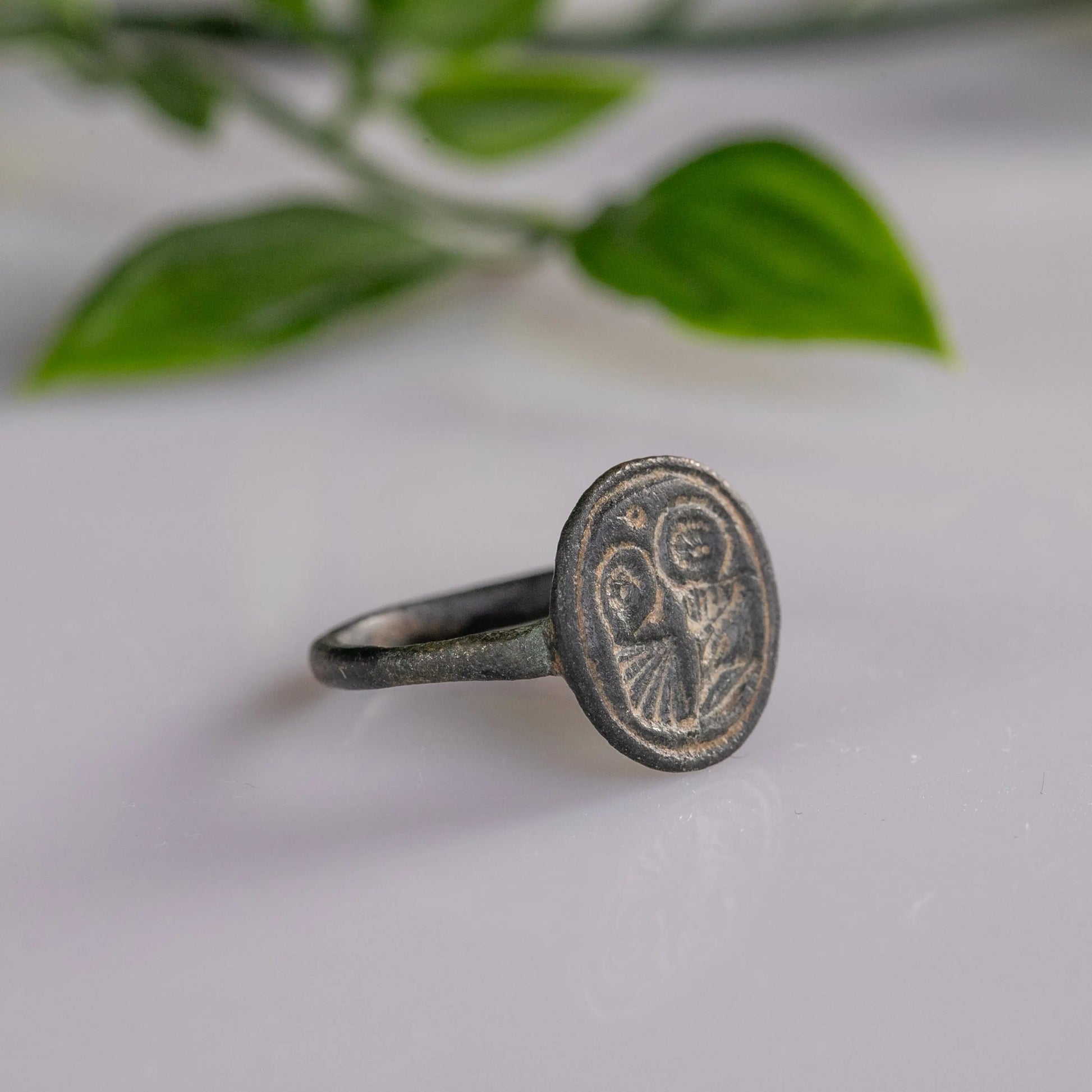 “Symmachos” – Byzantine Bronze Ring (8th–10th Century AD) – EU 58 / US 8.5 Aurora Antiqua