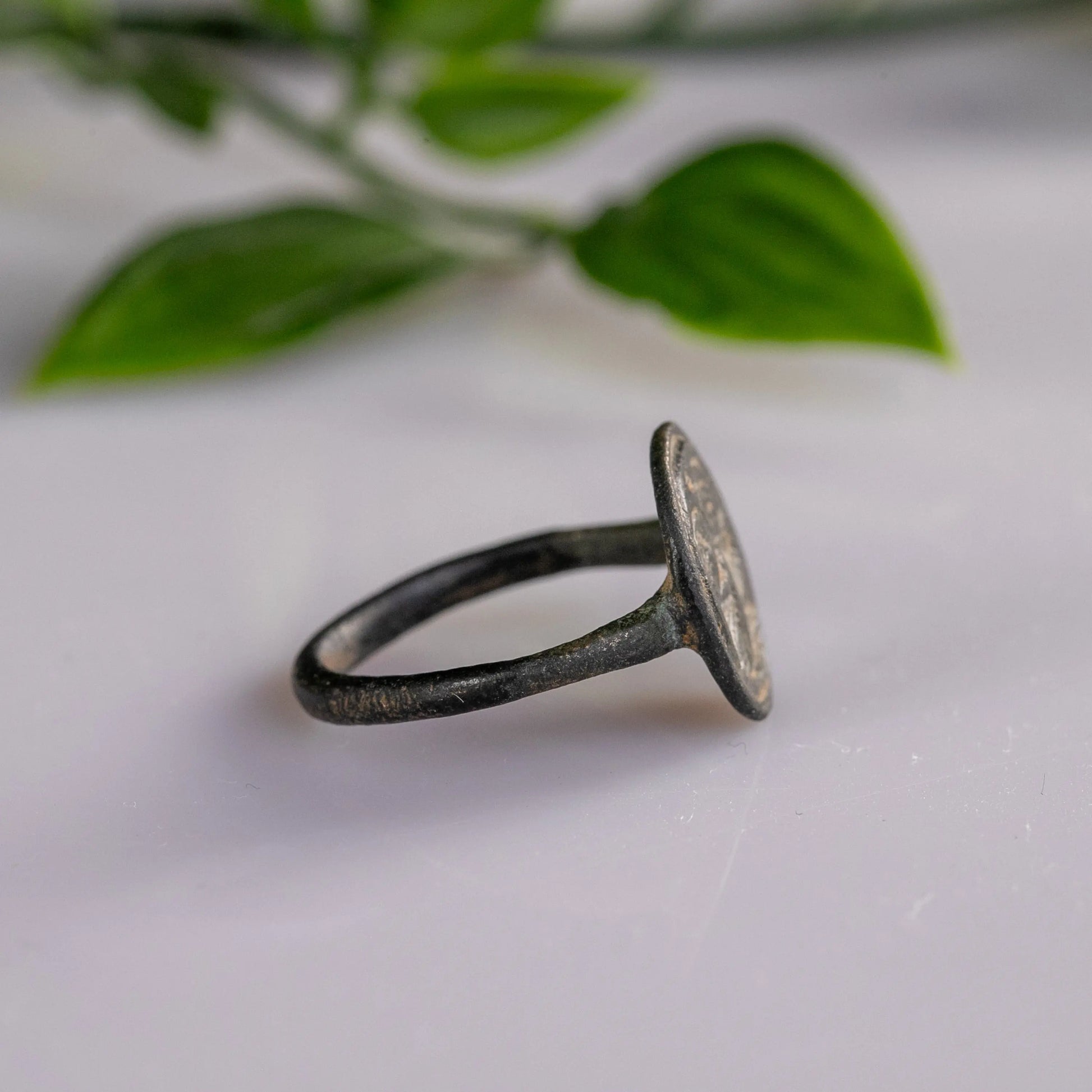 “Symmachos” – Byzantine Bronze Ring (8th–10th Century AD) – EU 58 / US 8.5 Aurora Antiqua