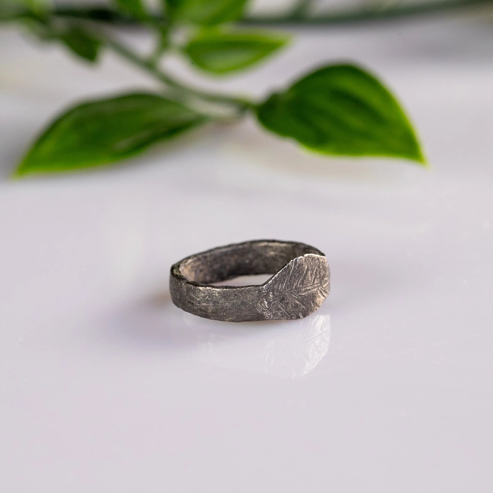 “Palmaris” – Late Roman Silver Ring with Palm Branch Motif (3rd–5th Century AD) – EU 45 / US 3.25 Aurora Antiqua