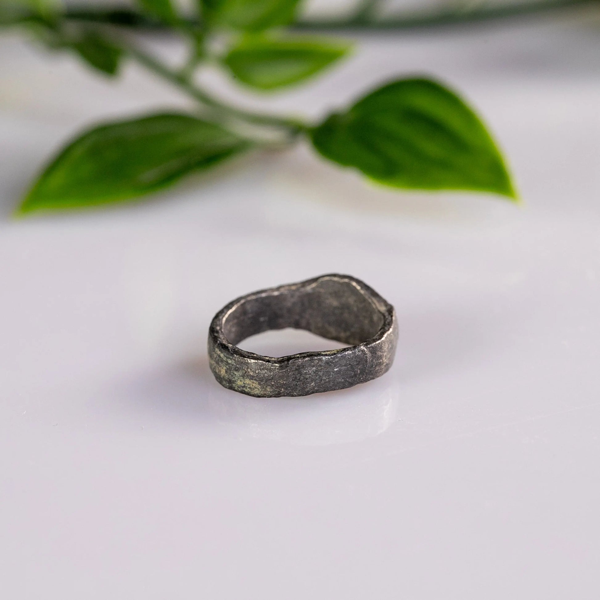 “Palmaris” – Late Roman Silver Ring with Palm Branch Motif (3rd–5th Century AD) – EU 45 / US 3.25 Aurora Antiqua