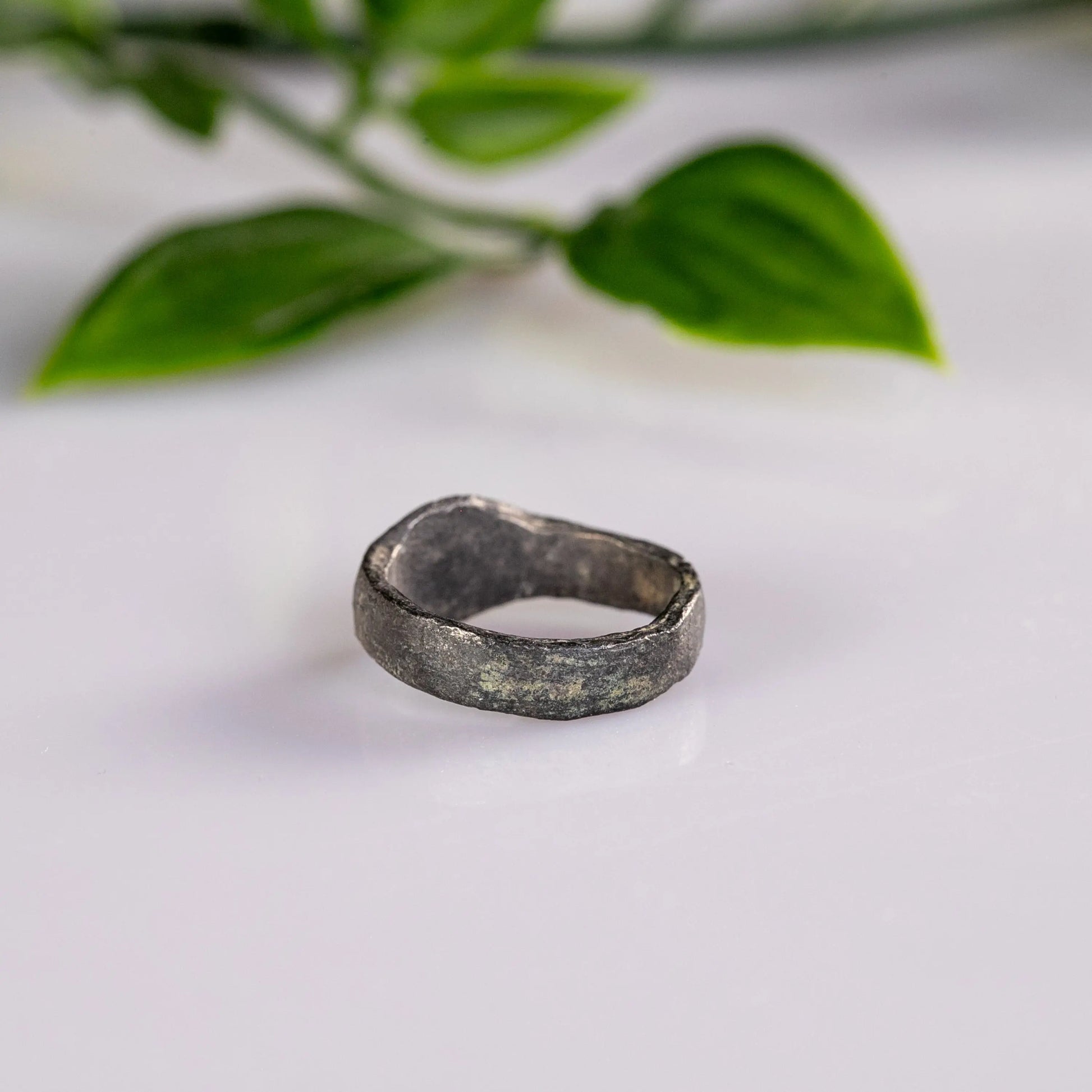 “Palmaris” – Late Roman Silver Ring with Palm Branch Motif (3rd–5th Century AD) – EU 45 / US 3.25 Aurora Antiqua