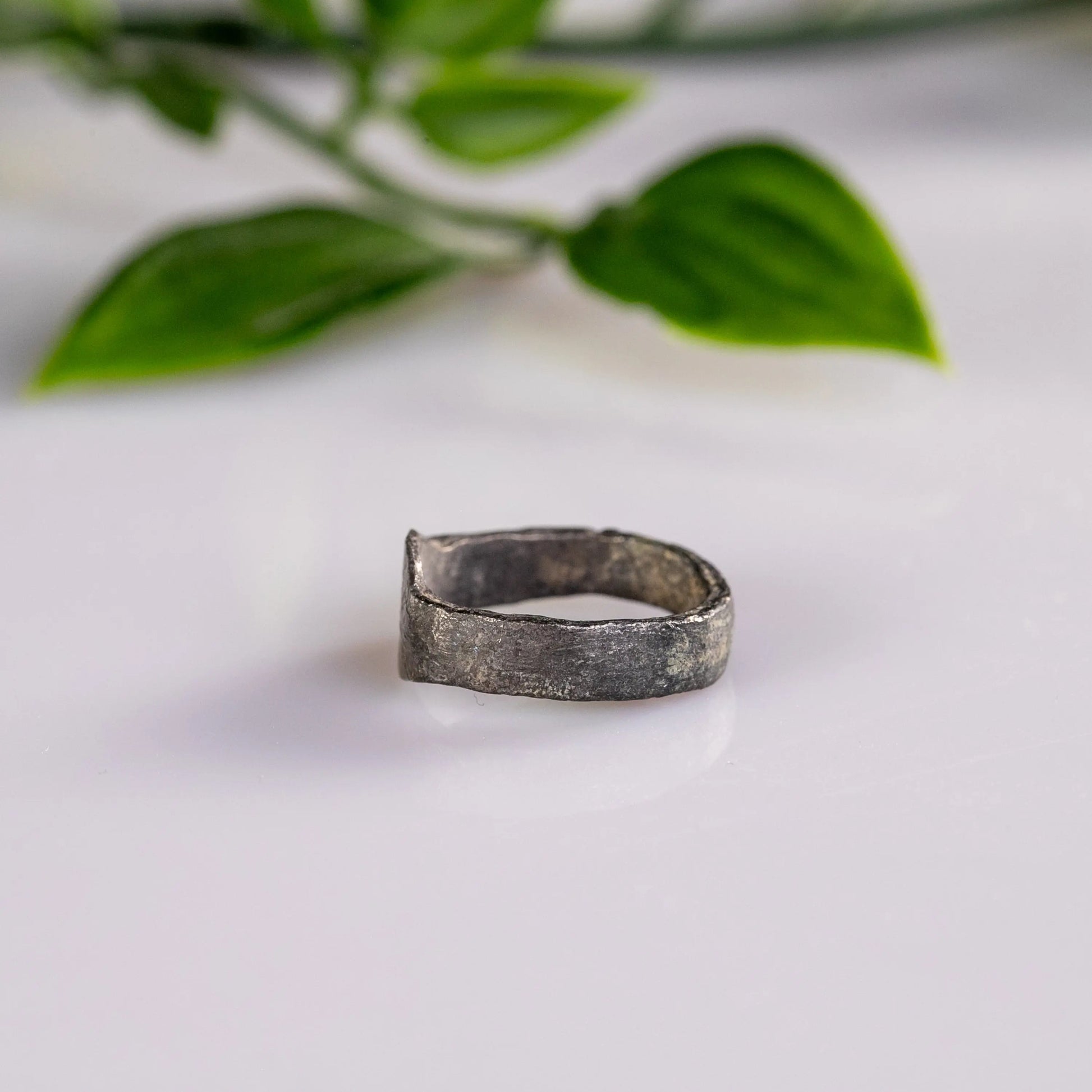 “Palmaris” – Late Roman Silver Ring with Palm Branch Motif (3rd–5th Century AD) – EU 45 / US 3.25 Aurora Antiqua