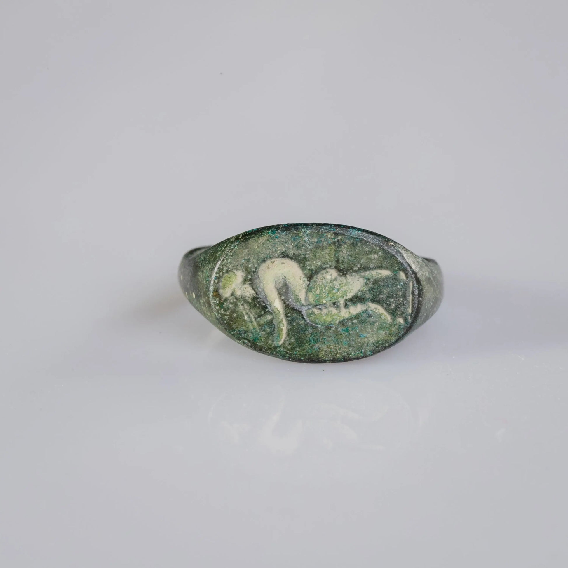 ‘Sylvanus’ – Roman Bronze Ring with Engraved Faun (1st–3rd Century AD) EU 50.5 / US 5.5 Aurora Antiqua
