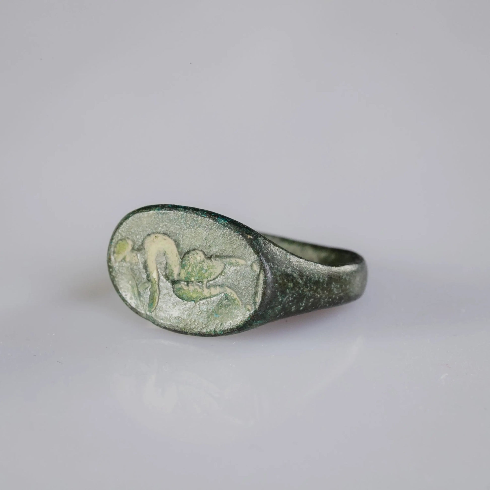 ‘Sylvanus’ – Roman Bronze Ring with Engraved Faun (1st–3rd Century AD) EU 50.5 / US 5.5 Aurora Antiqua