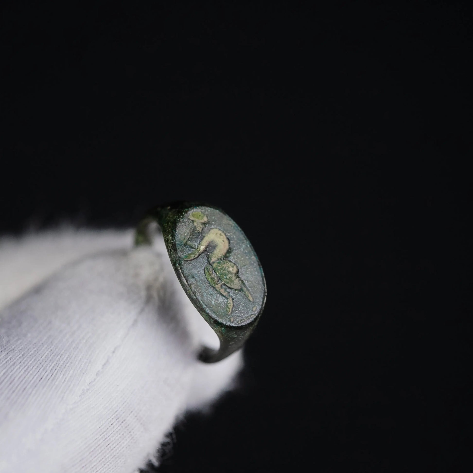 ‘Sylvanus’ – Roman Bronze Ring with Engraved Faun (1st–3rd Century AD) EU 50.5 / US 5.5 Aurora Antiqua