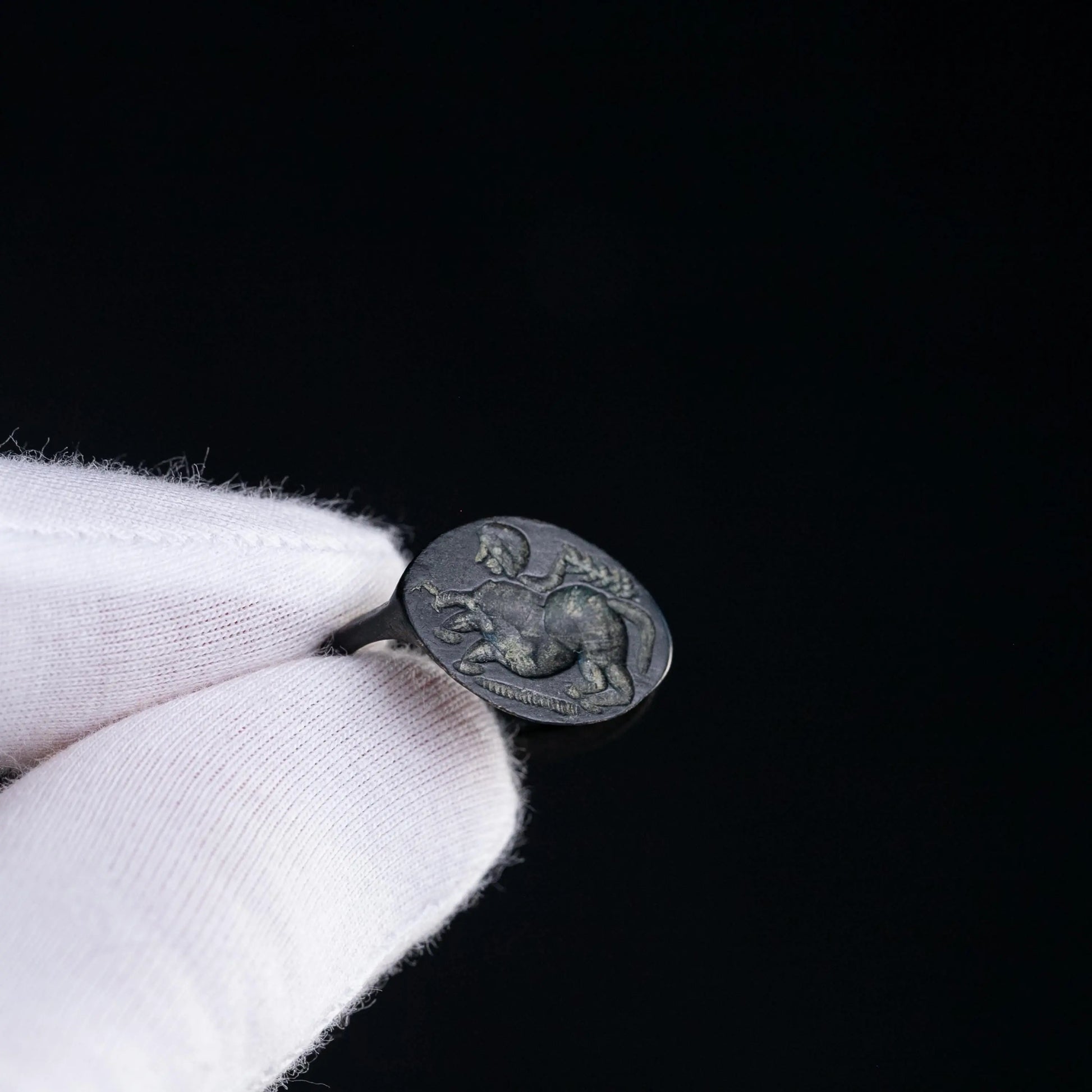 'Chimaron' - Greek Bronze Ring (4th C. BCE) EU 56 / US 7.75 Aurora Antiqua