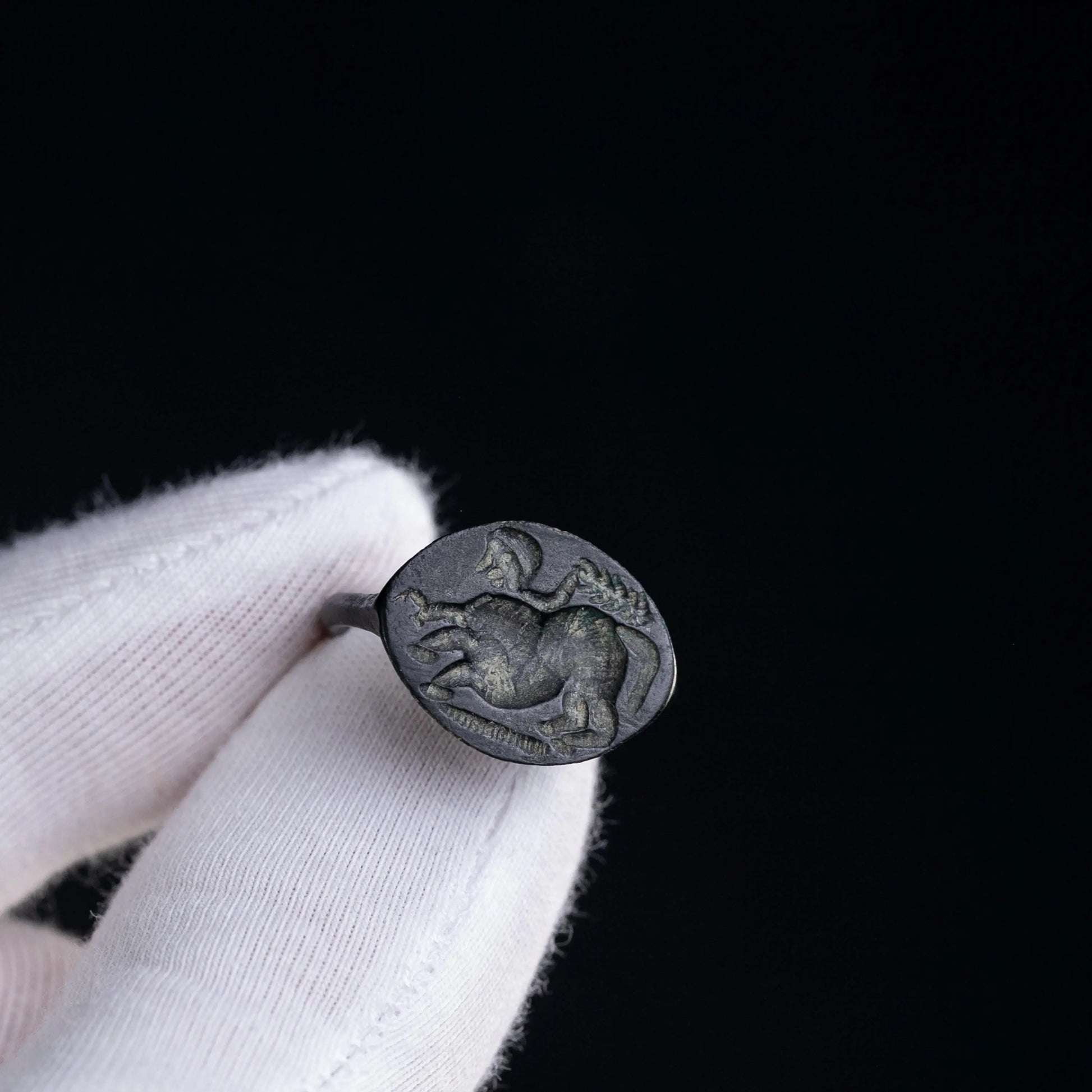 'Chimaron' - Greek Bronze Ring (4th C. BCE) EU 56 / US 7.75 Aurora Antiqua