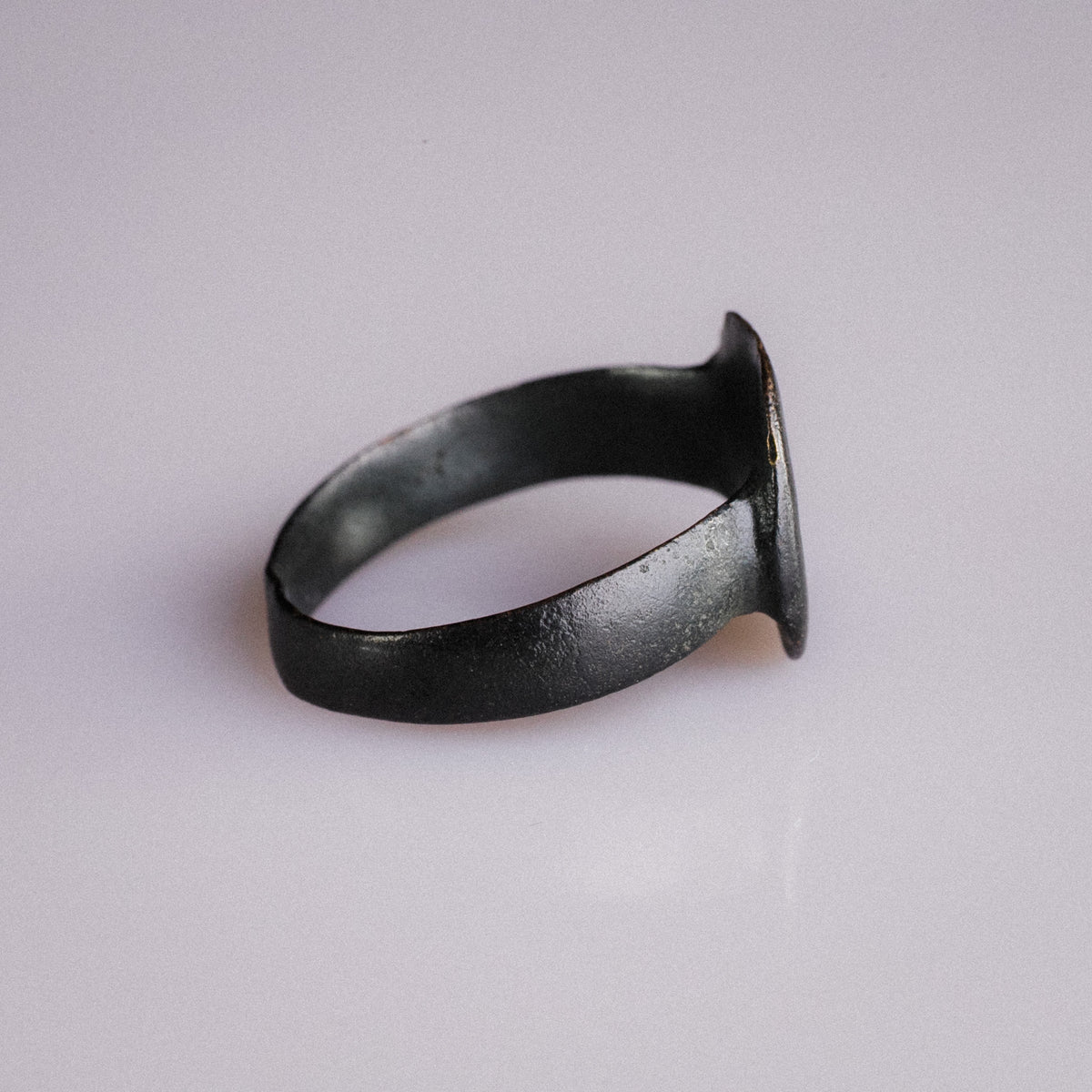 Medieval Bronze Signet Ring 'Vigil' (11th-15th c. AD) EU 60/US 9.25