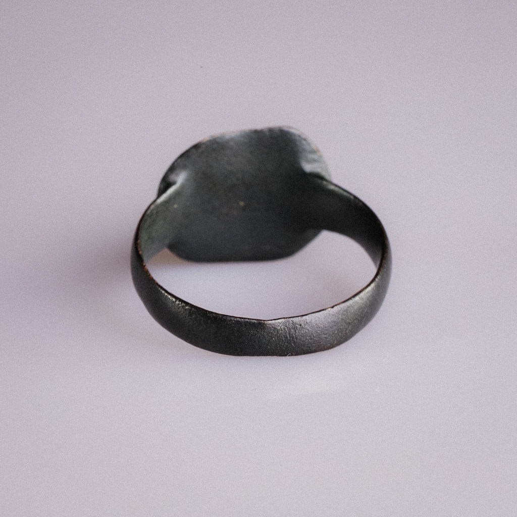 Medieval Bronze Signet Ring with Latin Cross Device – “Vigil” (11th–15th century AD) – EU 60 / US 9.25