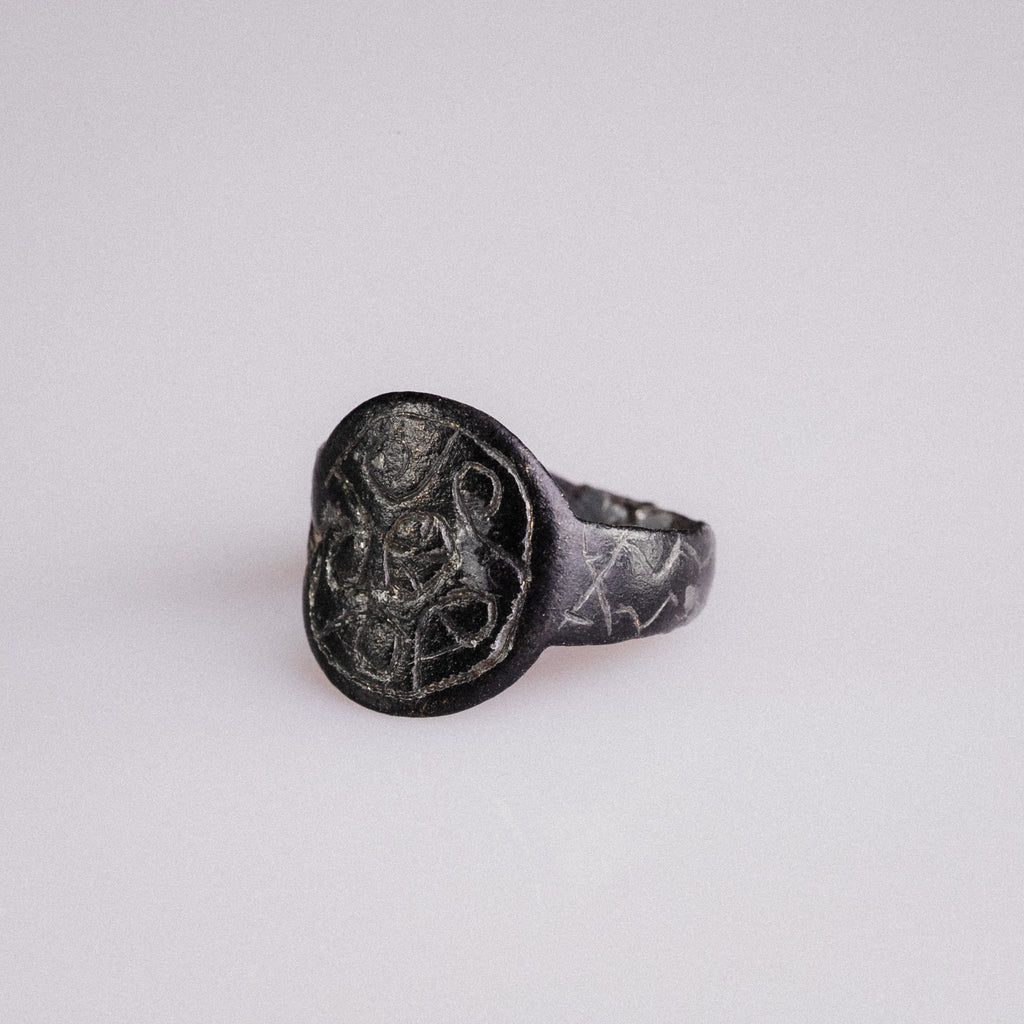 Medieval Bronze Ring – “Rotarius” (12th–14th century AD) – EU 47 / US 4.25