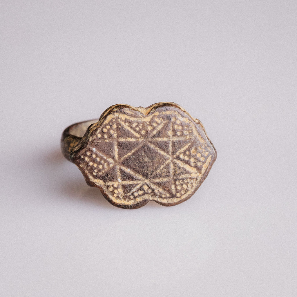 Medieval Bronze Signet Ring – “Adalric” (13th–15th century AD) – EU 56 / US 7.75