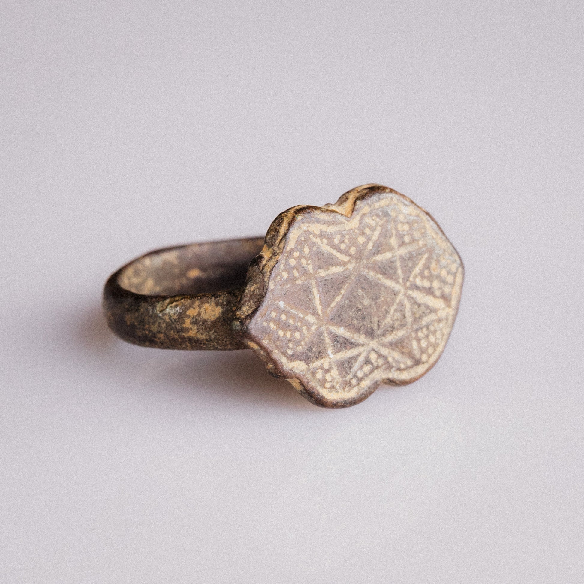 Medieval Bronze Signet Ring – “Adalric” (13th–15th century AD) – EU 56 / US 7.75