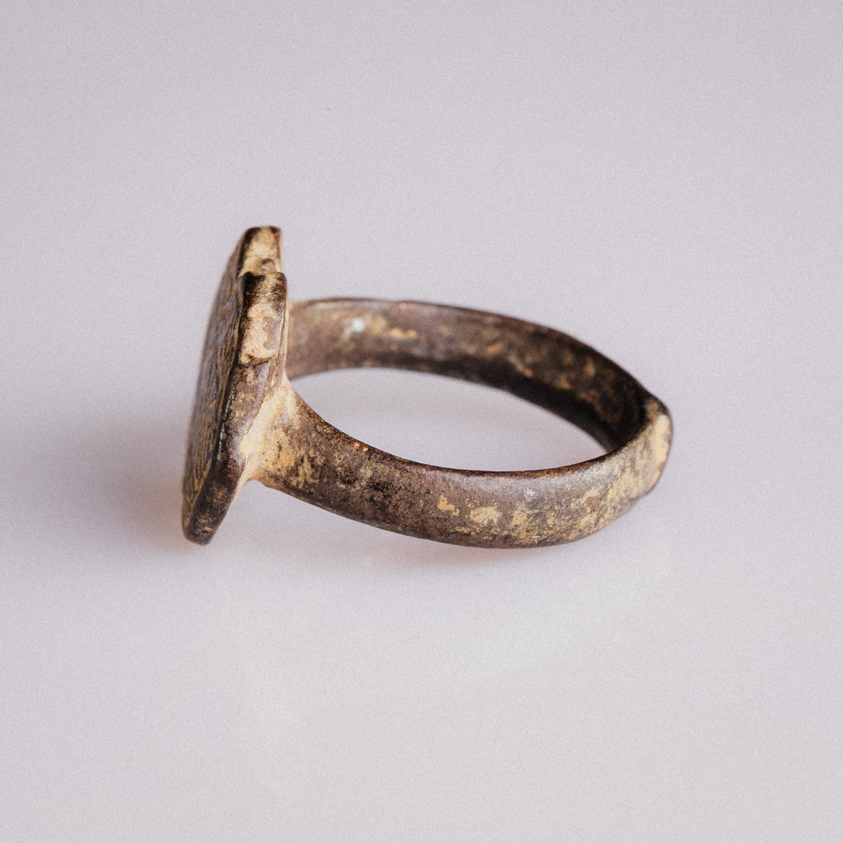 Medieval Bronze Signet Ring 'Adalric' (13th-15th c. AD) EU 56/US 7.75