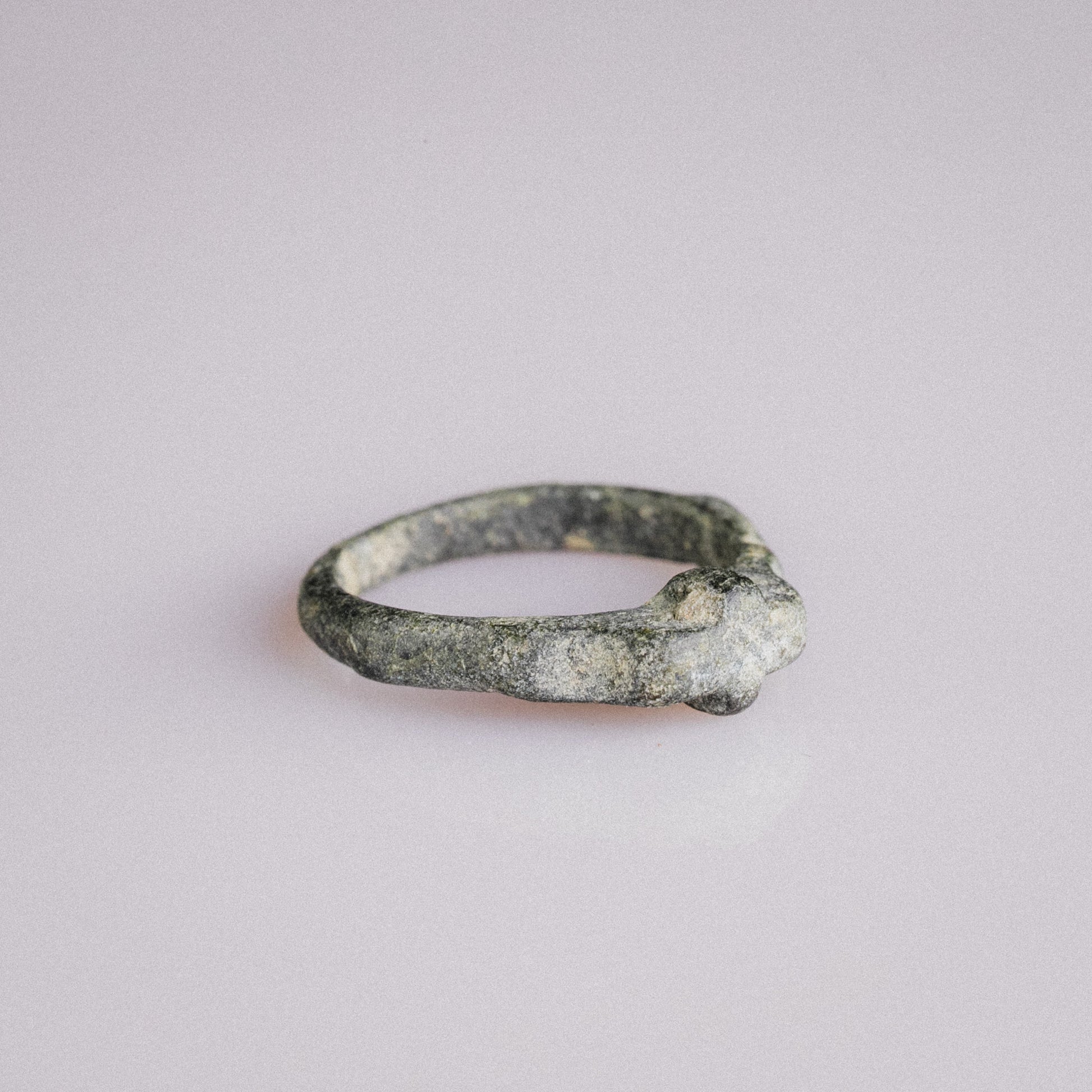 Medieval Bronze Ring with Raised Cross – “Fidelis” (12th–16th century AD) – EU 49 / US 5