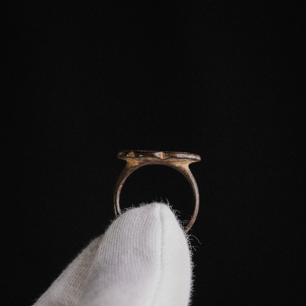 Medieval Bronze Signet Ring – “Adalric” (13th–15th century AD) – EU 56 / US 7.75