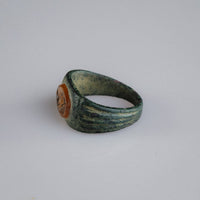 Roman Bronze Ring with Carnelian Intaglio Bust – 'Faustina' (2nd–3rd century AD) — view 5