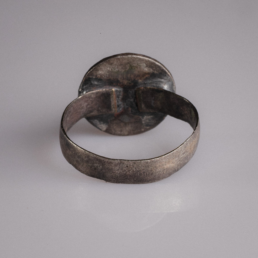 Medieval Silver Merchant Seal Ring with Heraldic Device – “Mercator” (13th century AD) – EU 68 / US 12.5