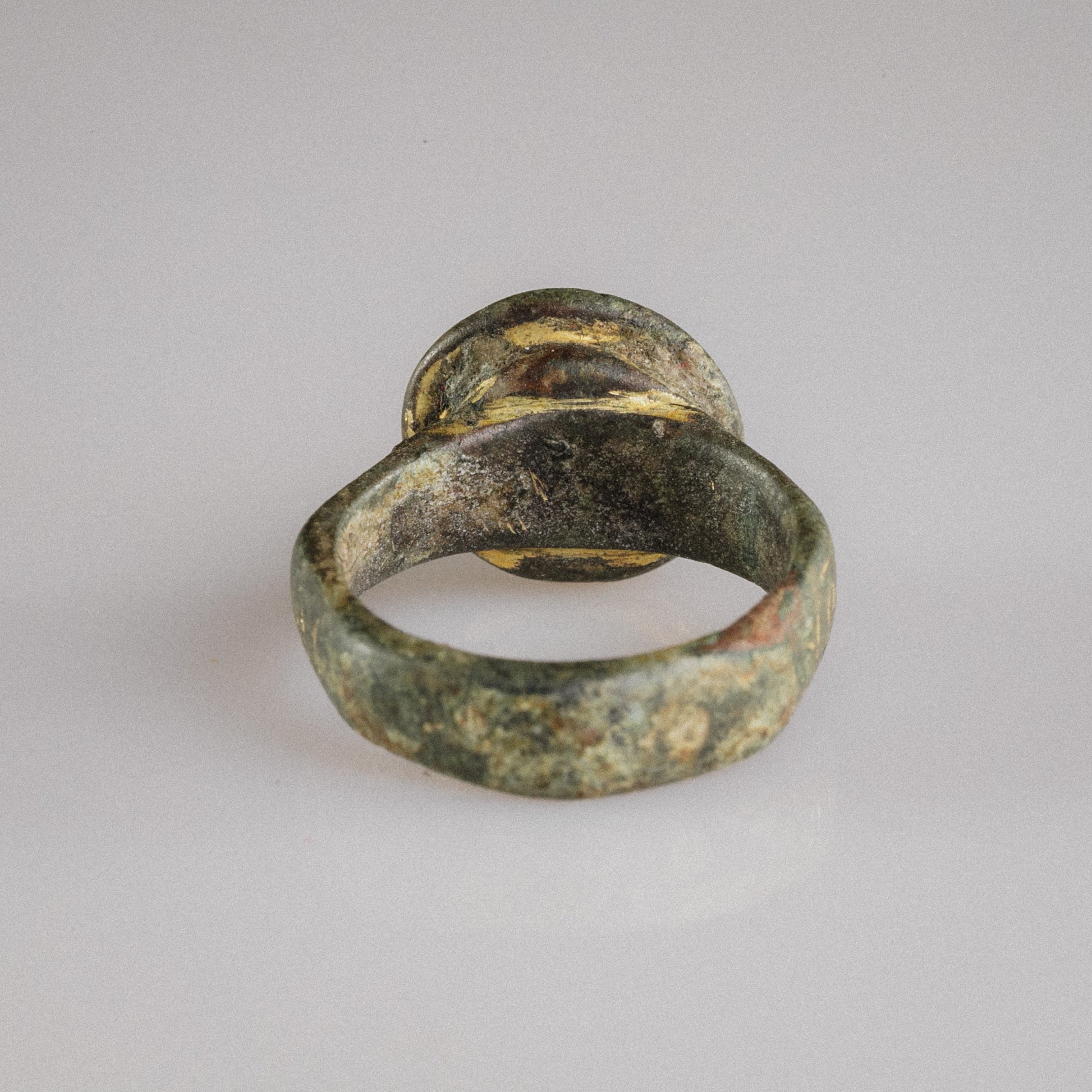 Early Byzantine Gilded Bronze Ring with Greek Inscription – “Stephanos” (5th–7th c. AD) – EU 51 / US 5.75