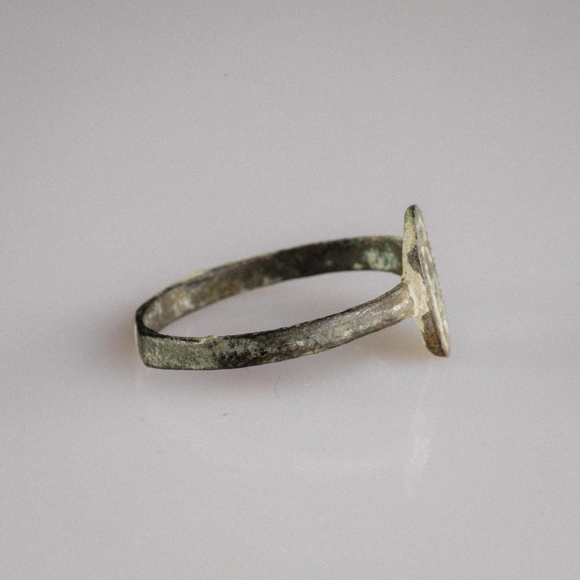 Early Byzantine Bronze Marriage Ring with Facing Couple – “Eudokia” (6th–9th century AD) – EU 58.5 / US 8.5