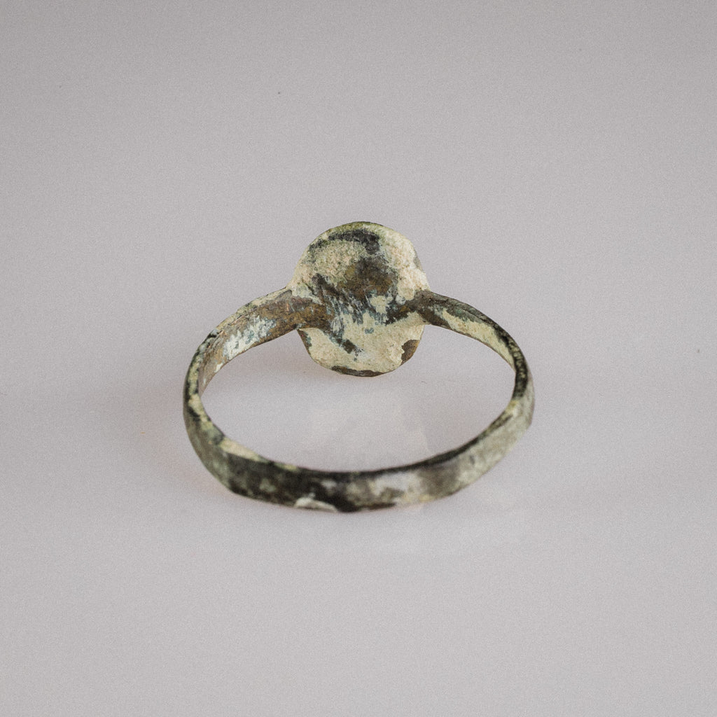 Early Byzantine Bronze Marriage Ring with Facing Couple – “Eudokia” (6th–9th century AD) – EU 58.5 / US 8.5