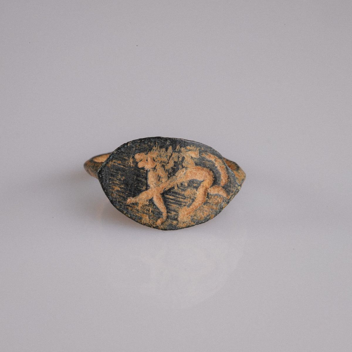 Roman Bronze Ring 'Leo' (2nd-3rd c. AD) EU 49/US 5