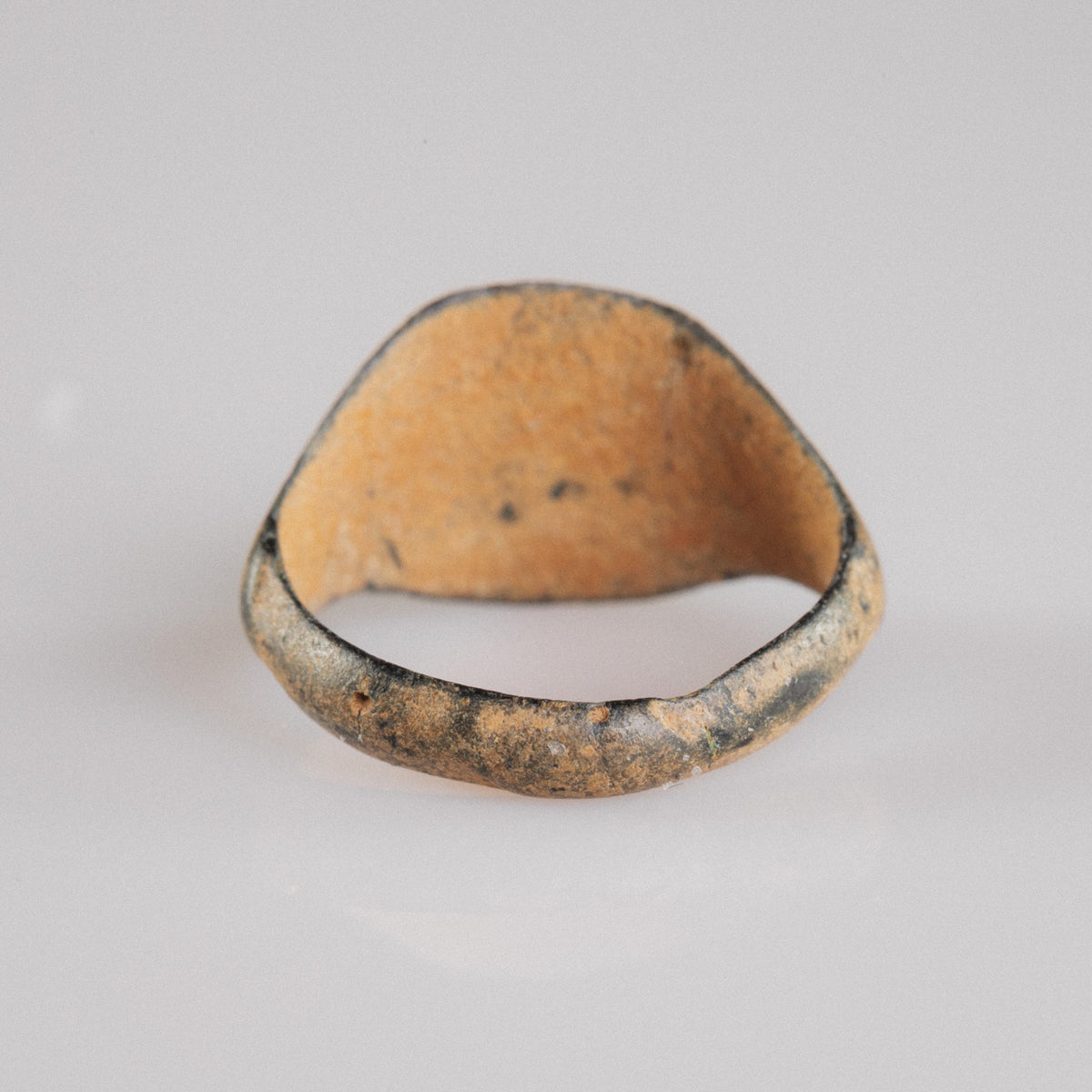 Medieval Bronze Ring 'Falco' (13th-15th c. CE) EU 56/US 7.75