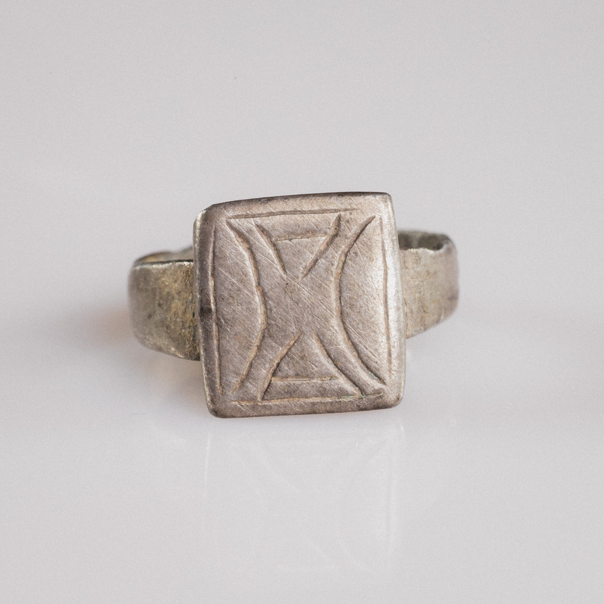 Byzantine Silver Ring 'Theofanis' (8th-12th c. CE) EU 57/US 8