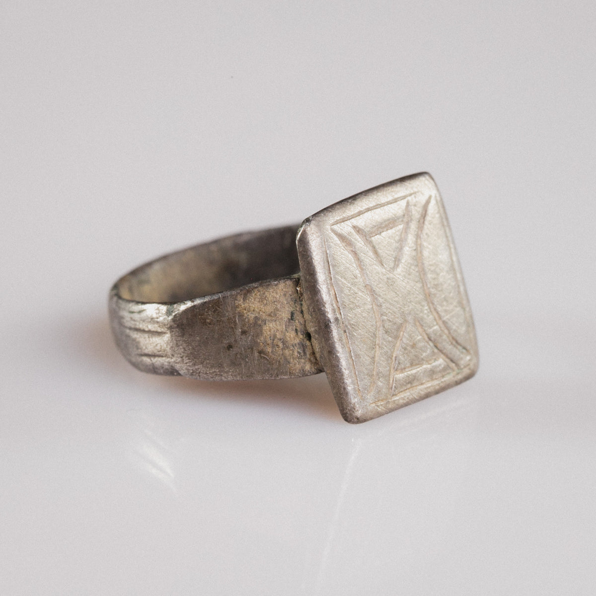 Byzantine Silver Ring 'Theofanis' (8th-12th c. CE) EU 57/US 8
