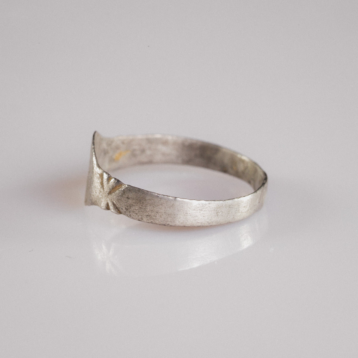 Medieval Silver Signet Ring 'Aldwin' (14th-15th c. CE) EU 57/US 8