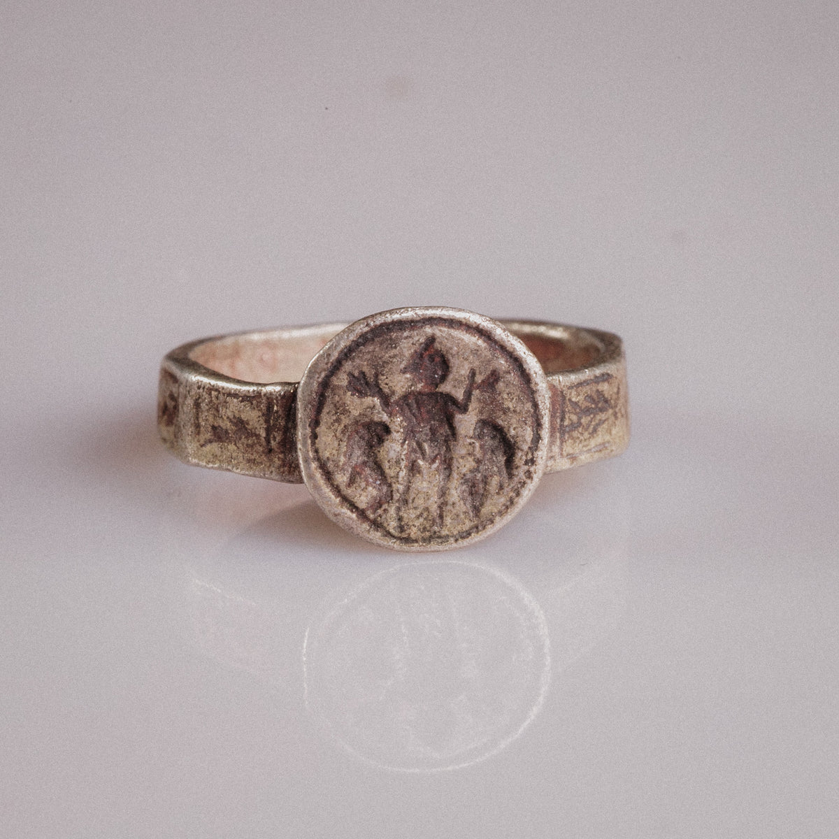 Byzantine Silver Ring 'Danielos' (5th-8th c. CE) EU 61/US 9.75