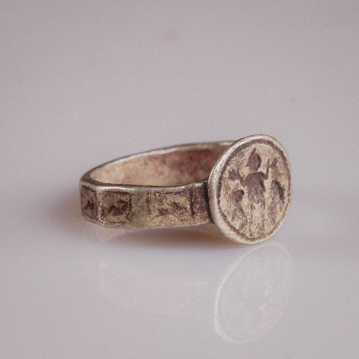 Byzantine Silver Ring 'Danielos' (5th-8th c. CE) EU 61/US 9.75