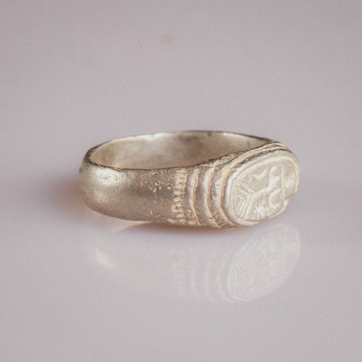 Medieval Silver Ring - 'Merrick' (14th–16th c. CE) EU 55.5 / US 7.5