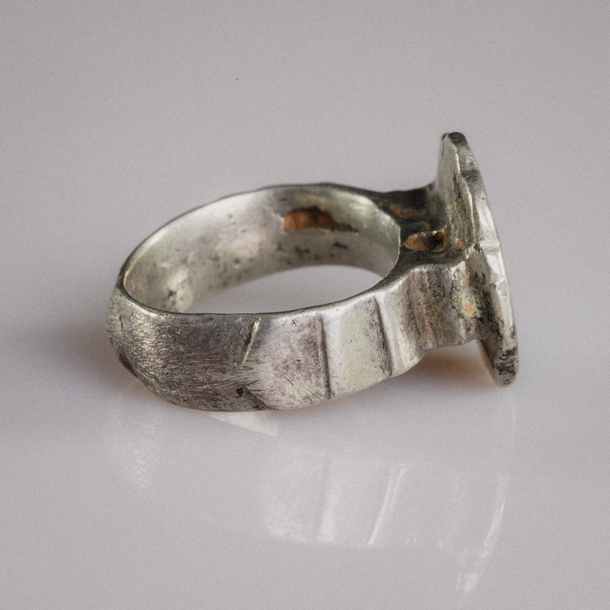 Medieval Silver Ring - 'Florian' (13th–15th c. CE) EU 57 / US 8