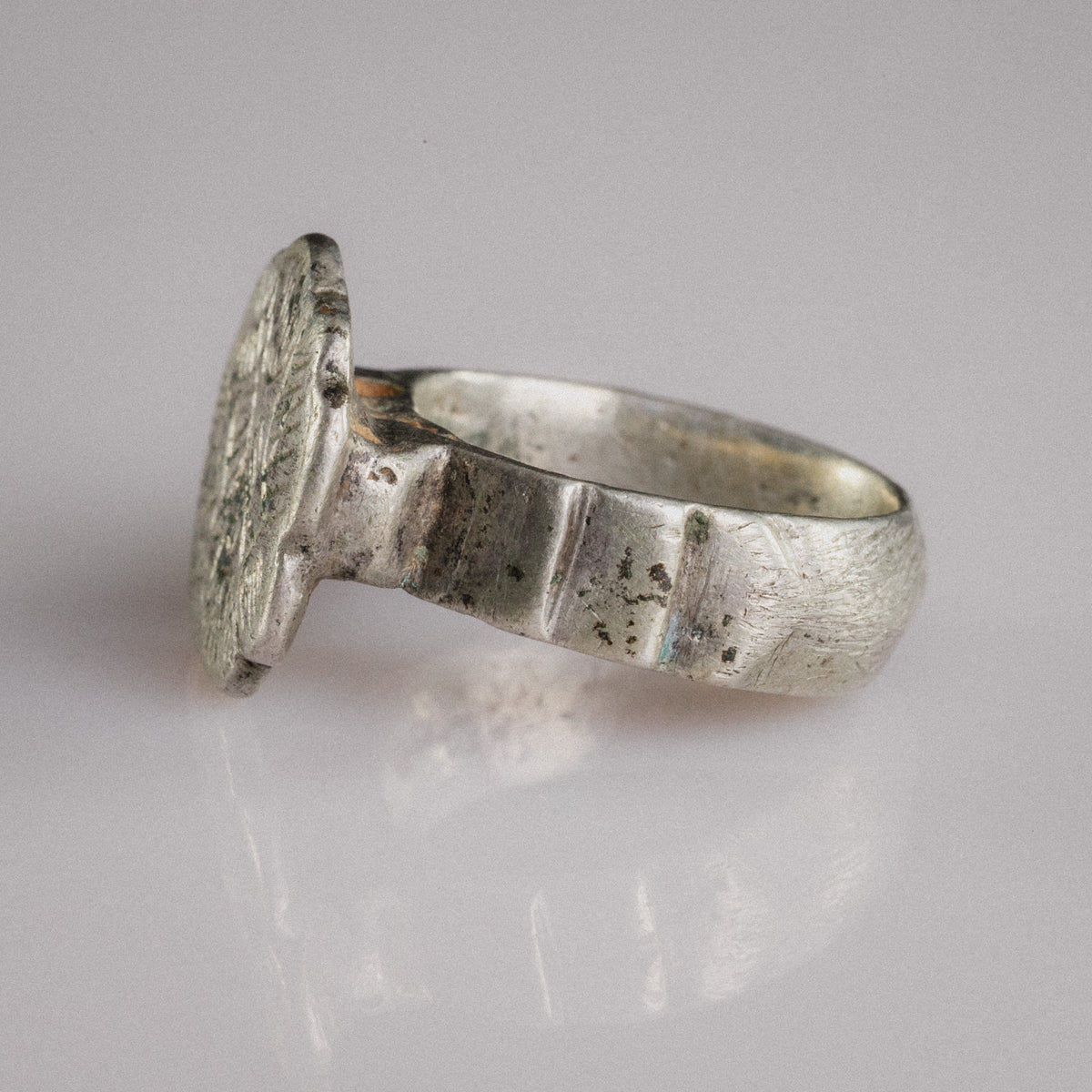 Medieval Silver Ring - 'Florian' (13th–15th c. CE) EU 57 / US 8