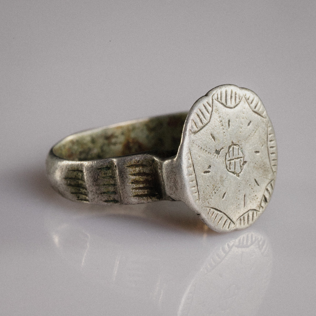 Medieval Silver Ring - 'Stavros' (11th–14th c. CE) EU 64 / US 10.75