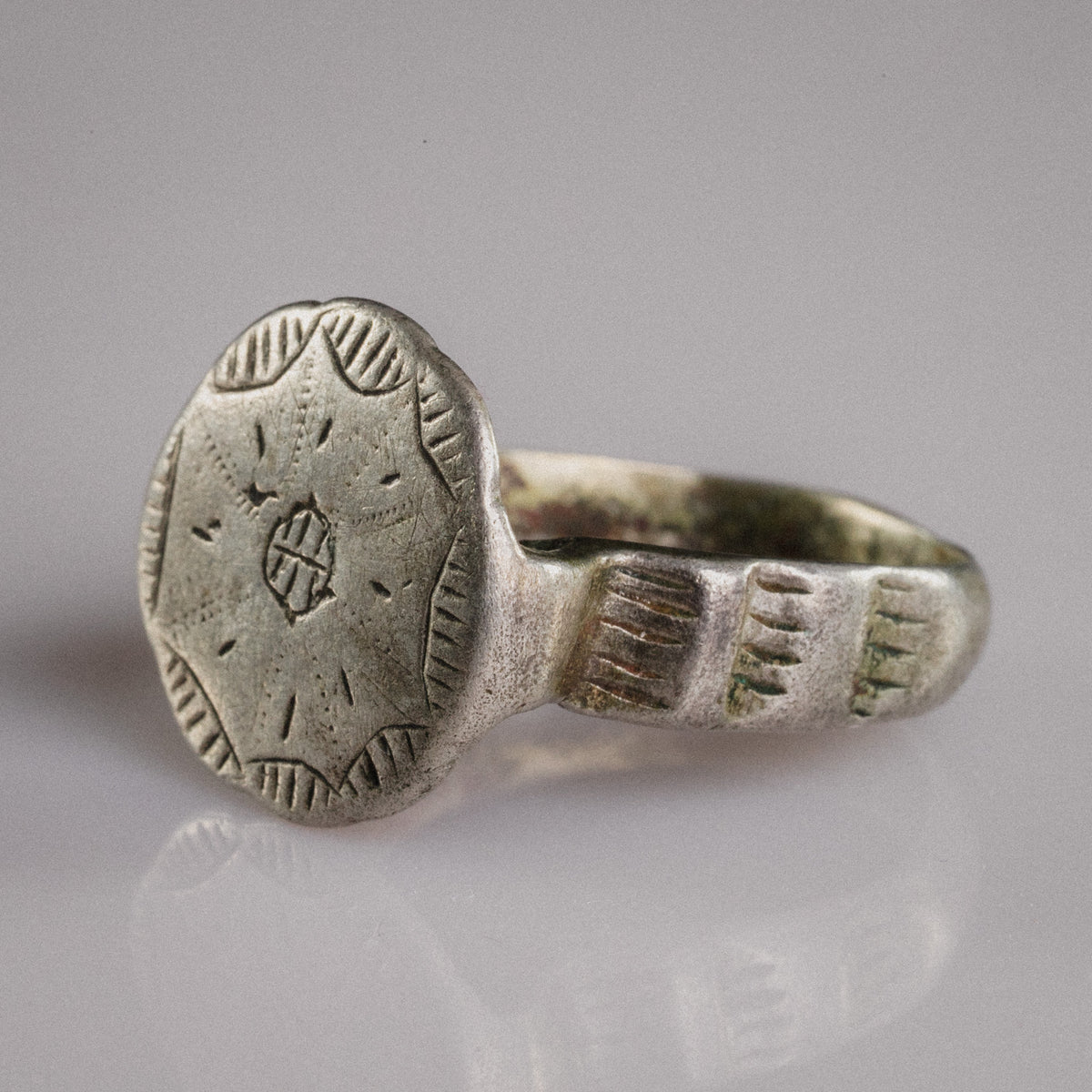 Medieval Silver Ring - 'Stavros' (11th–14th c. CE) EU 64 / US 10.75