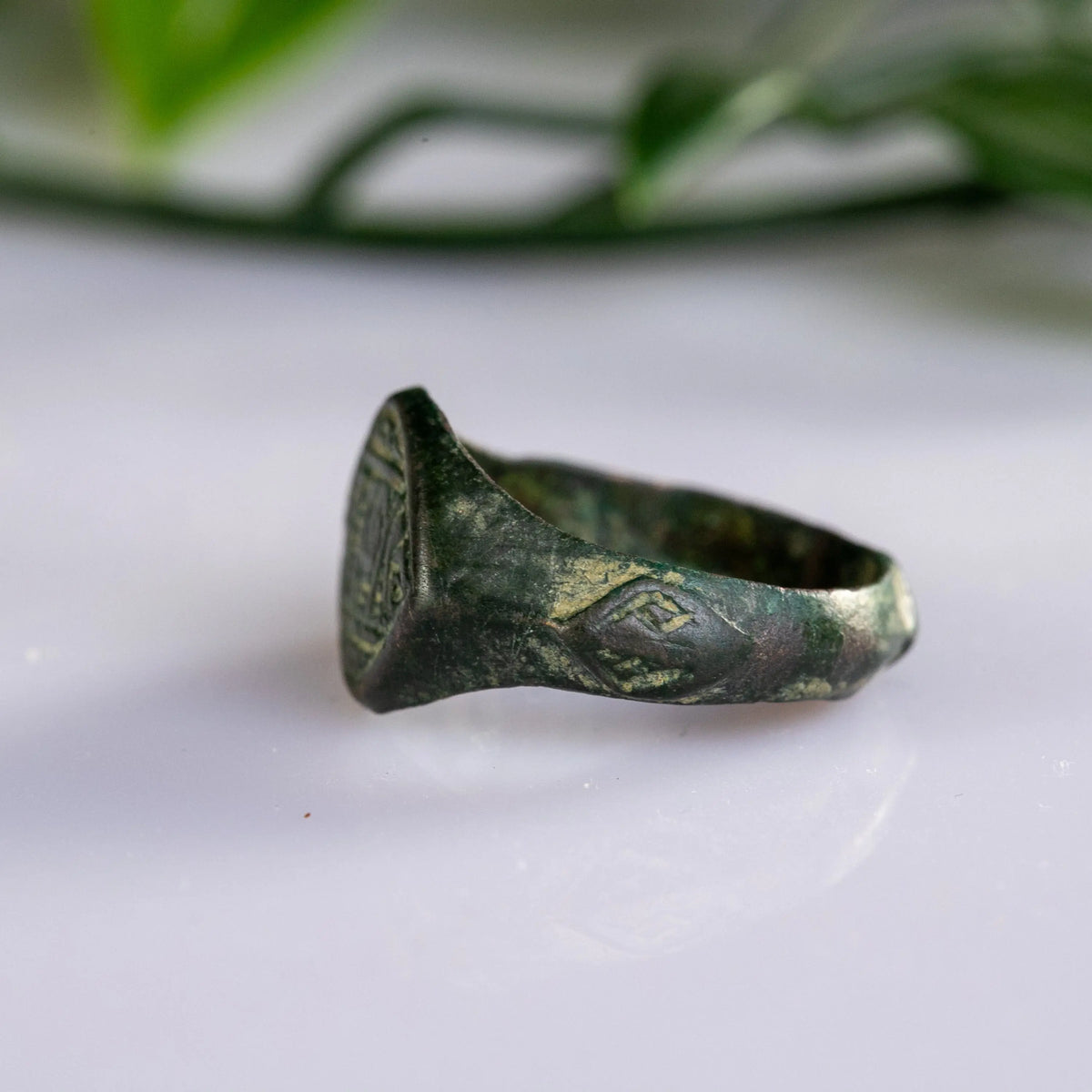 Islamic Bronze Signet Ring 'Yusuf' (12th-15th c. AD) EU 60/US 9.25