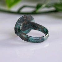 Bronze Ring with Scalloped Bezel & Cross-Hatched Design – “Theodorus” (3rd–7th c. AD) – EU 57 / US 8.5 Aurora Antiqua