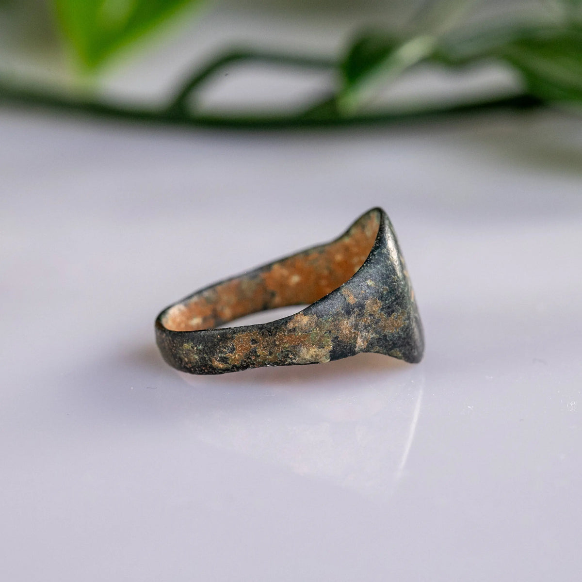 Medieval Bronze Signet Ring 'Florinus' (13th-15th c. AD) EU 50/US 5.25