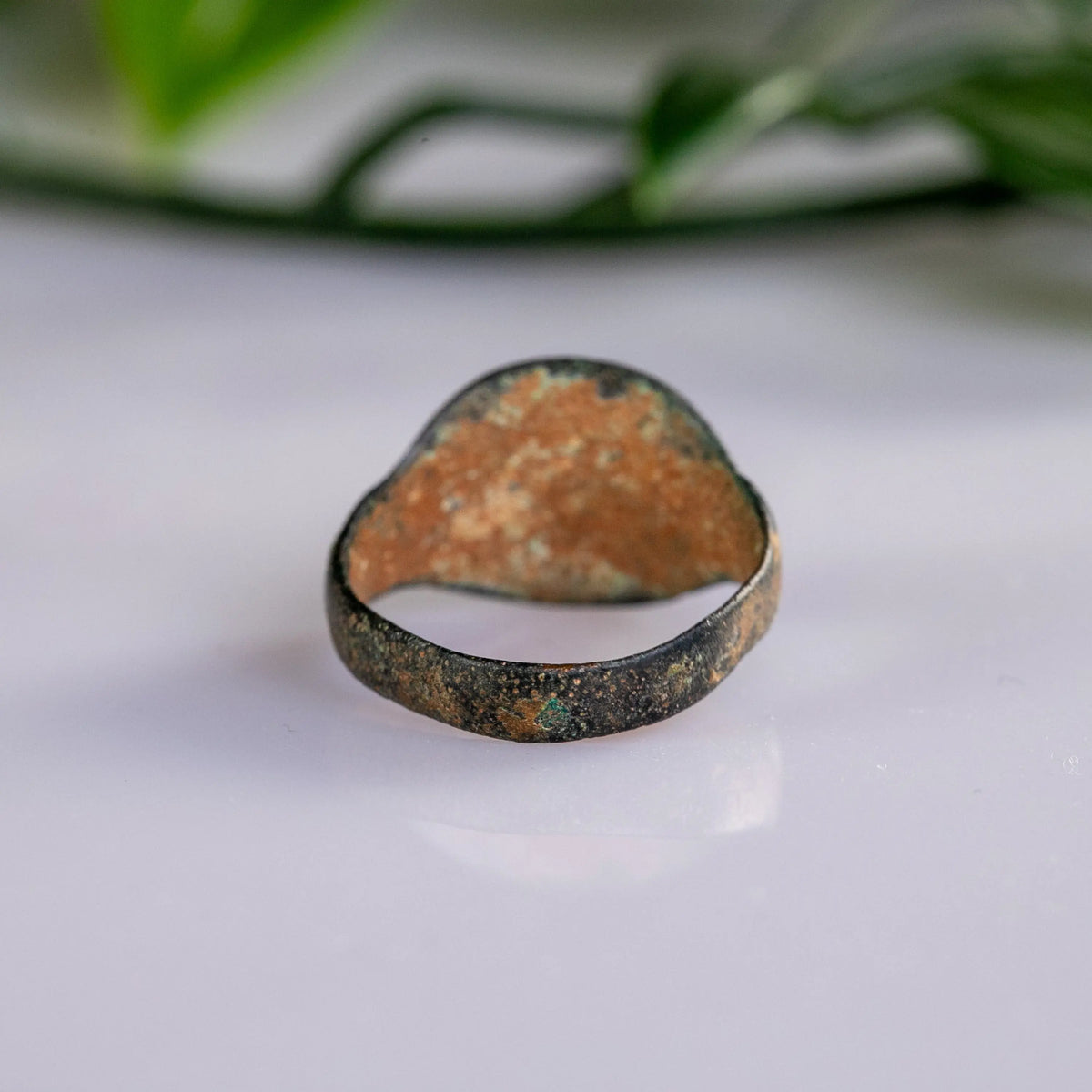 Medieval Bronze Signet Ring 'Florinus' (13th-15th c. AD) EU 50/US 5.25