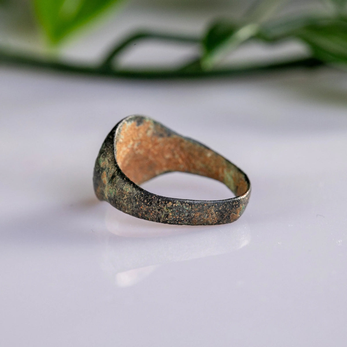 Medieval Bronze Signet Ring 'Florinus' (13th-15th c. AD) EU 50/US 5.25