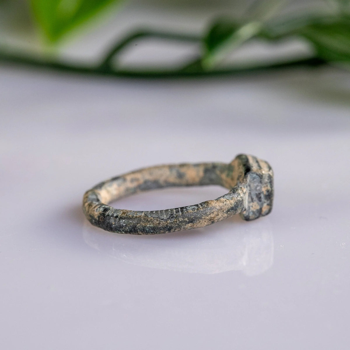 Medieval Bronze Ring 'Gerardus' (12th-17th c. AD) EU 54/US 7