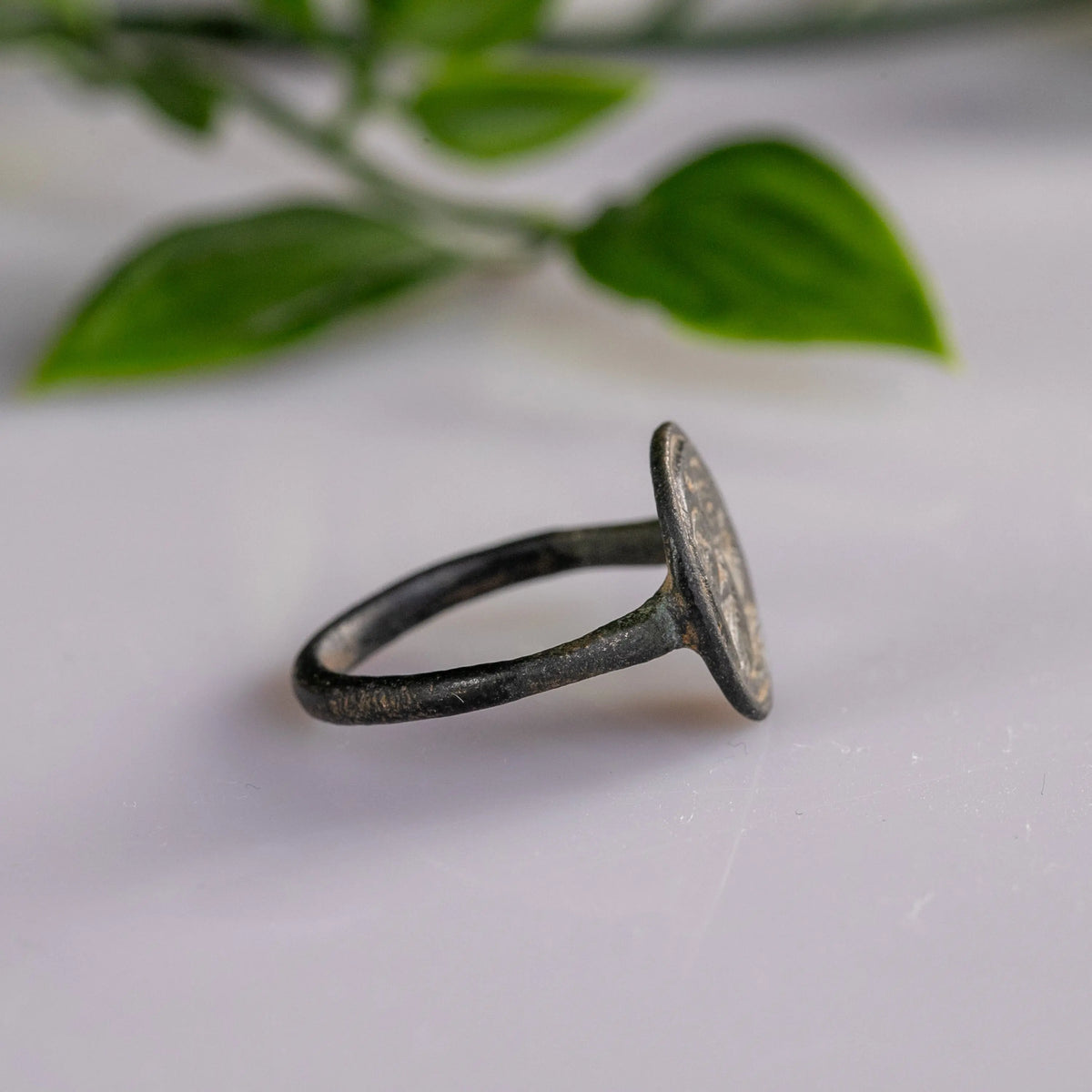Byzantine Bronze Ring 'Symmachos' (8th-10th c. AD) EU 58/US 8.5