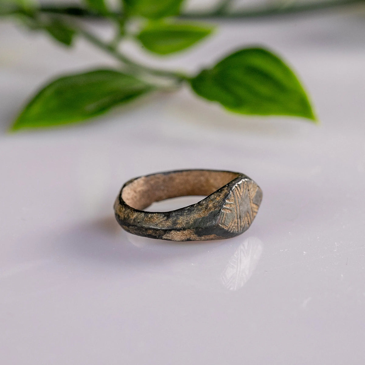Medieval Bronze Ring 'Sigisbert' (10th-13th c. AD) EU 51/US 5.75