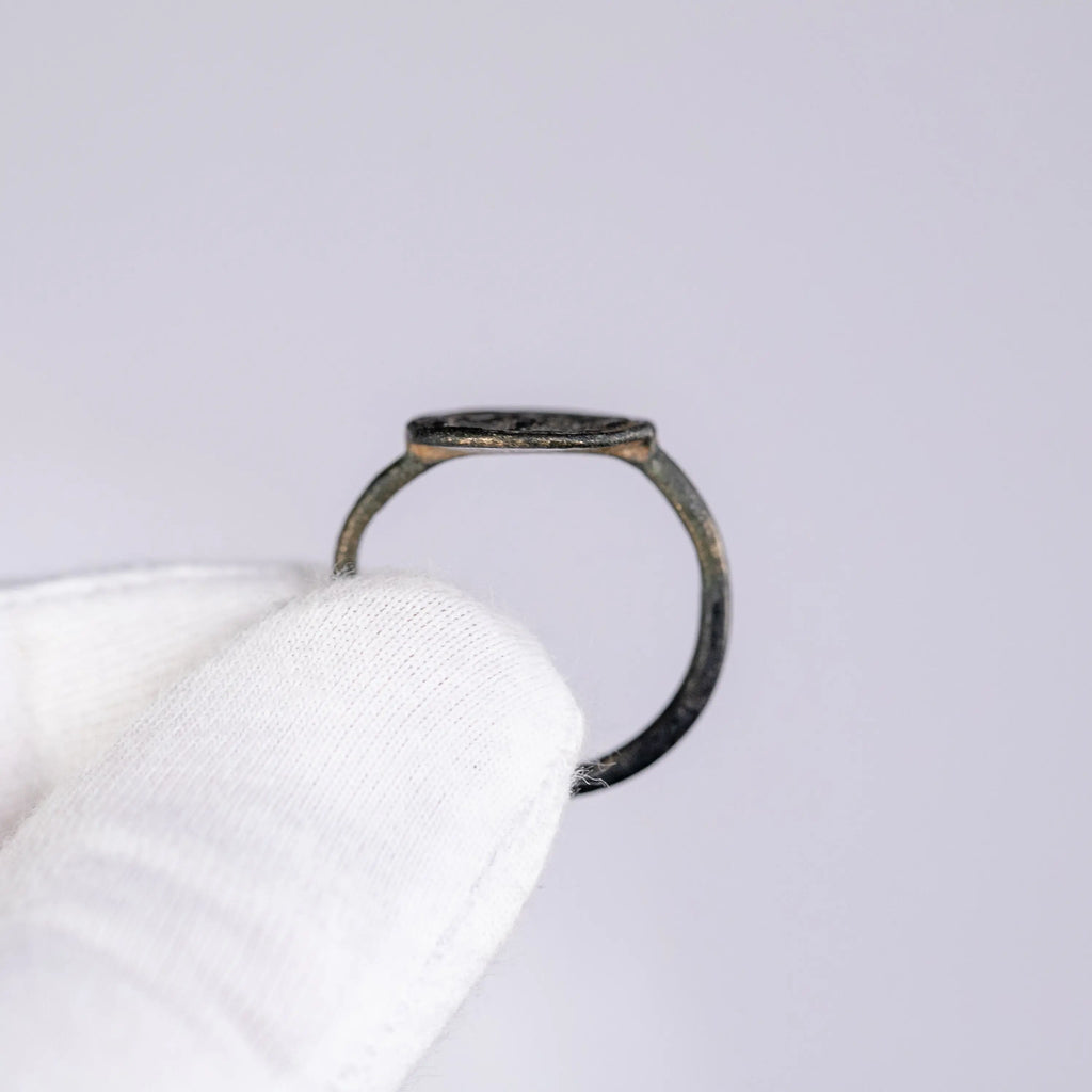 “Symmachos” – Byzantine Bronze Ring (8th–10th Century AD) – EU 58 / US 8.5 Aurora Antiqua