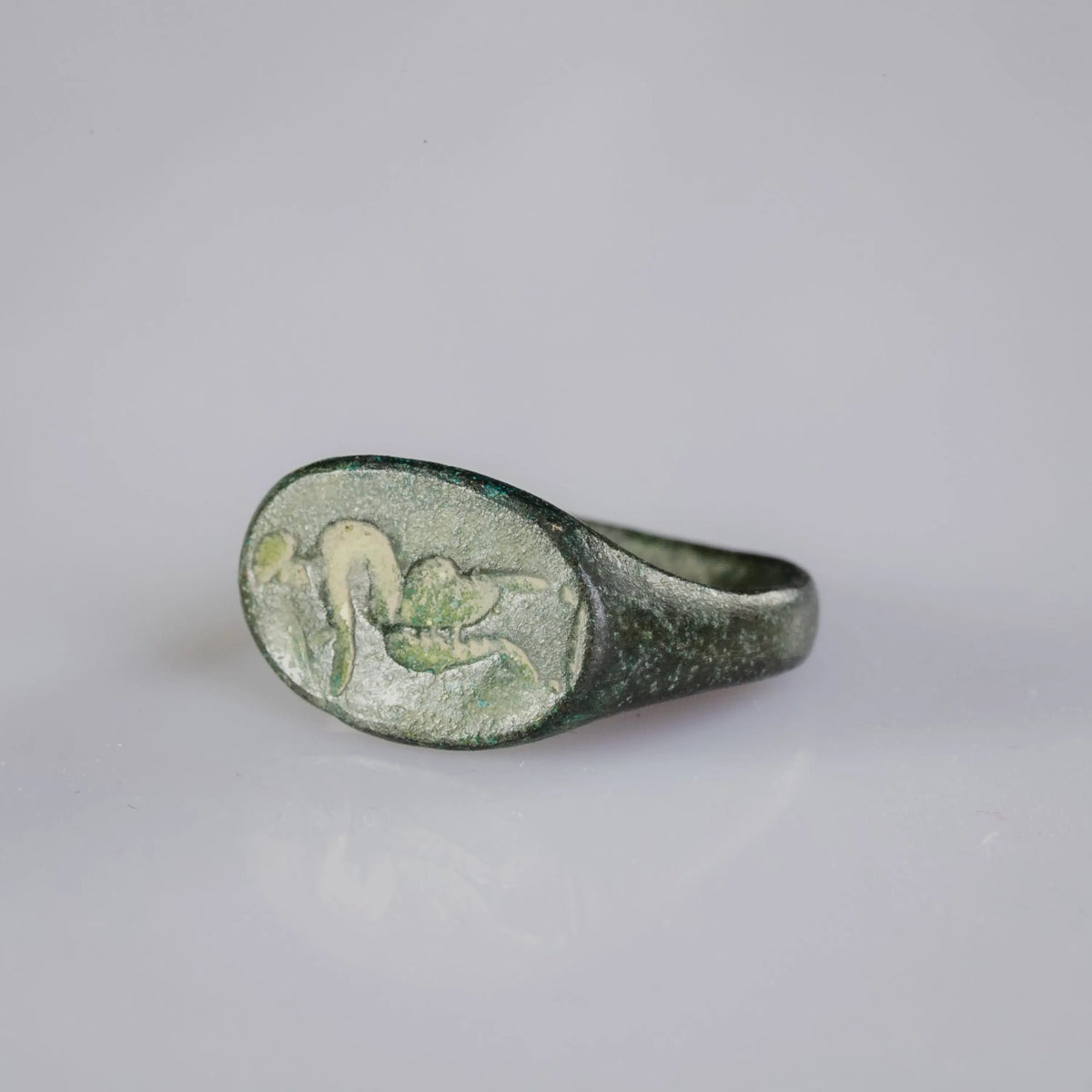 ‘Sylvanus’ – Roman Bronze Ring with Engraved Faun (1st–3rd Century AD) EU 50.5 / US 5.5 Aurora Antiqua