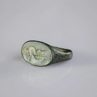 ‘Sylvanus’ – Roman Bronze Ring with Engraved Faun (1st–3rd Century AD) EU 50.5 / US 5.5 Aurora Antiqua