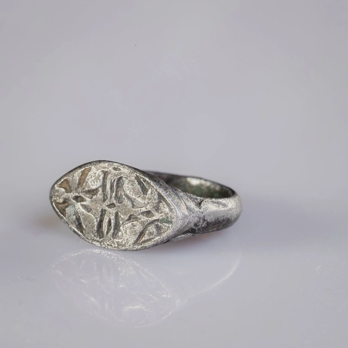 Medieval Silver Seal Ring 'Raimundus' (11th-13th c. AD) EU 50/US 5.25