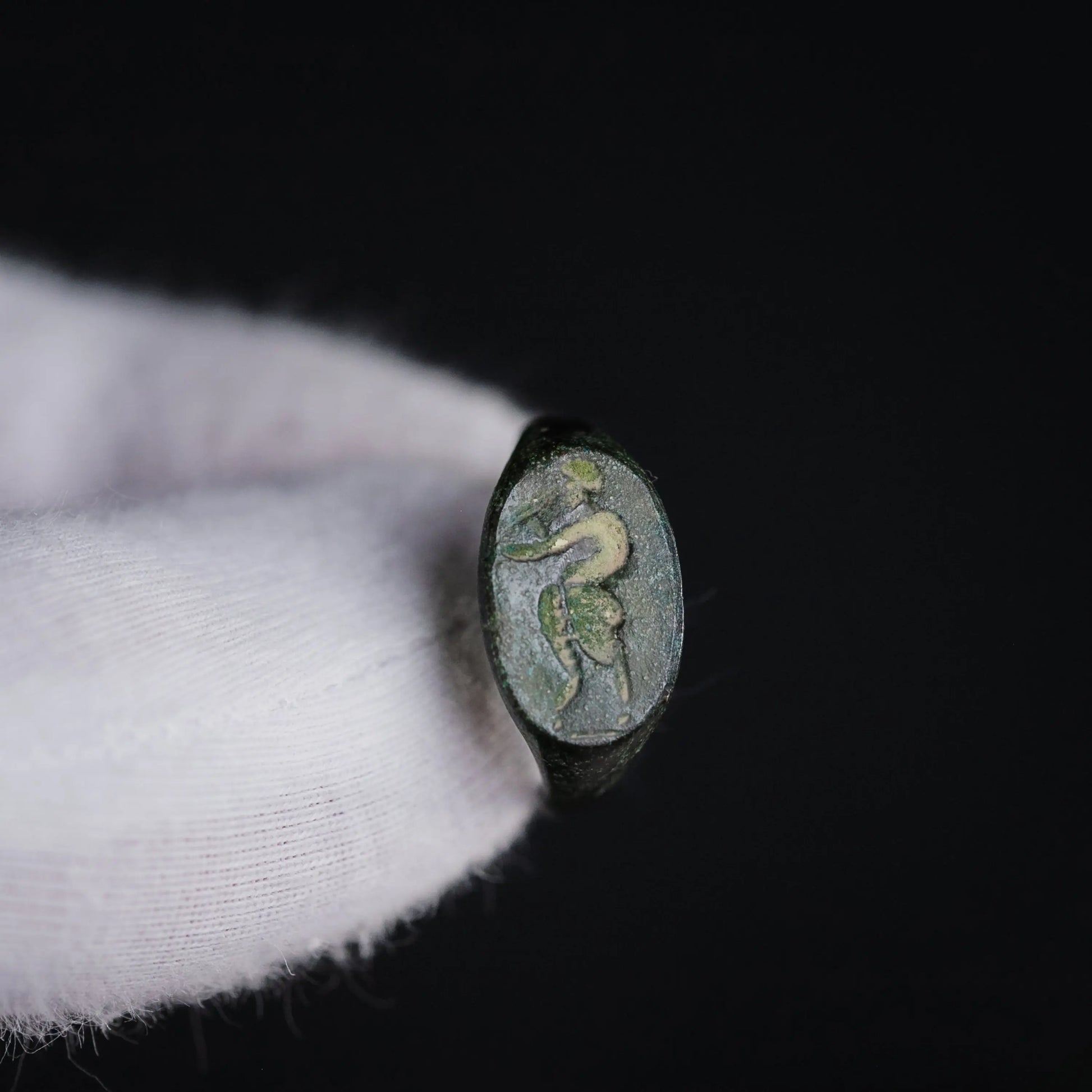 ‘Sylvanus’ – Roman Bronze Ring with Engraved Faun (1st–3rd Century AD) EU 50.5 / US 5.5 Aurora Antiqua