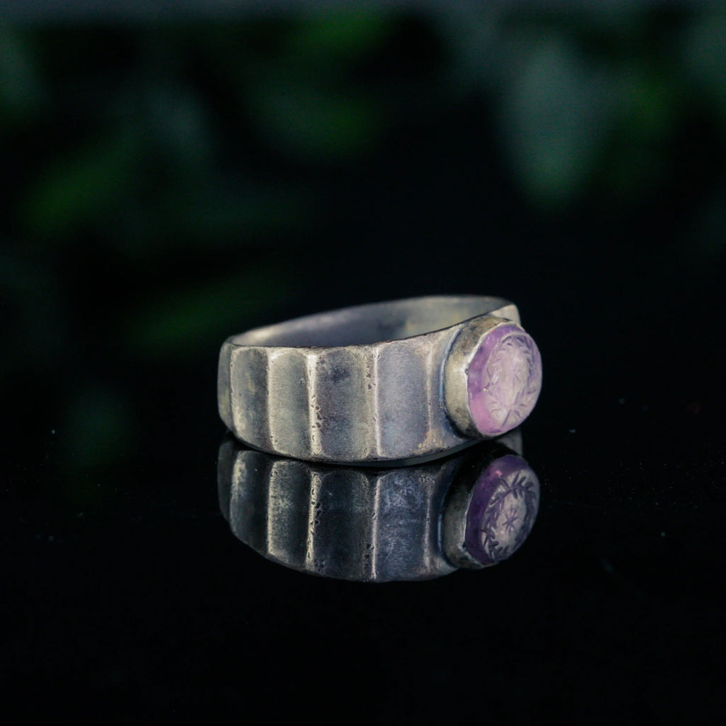 “Marcus” – Roman Silver Signet Ring with Intaglio Star & Laurel Wreath (3rd Century AD) – EU 58 / US 8.25 Aurora Antiqua